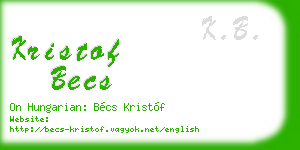kristof becs business card