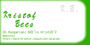 kristof becs business card